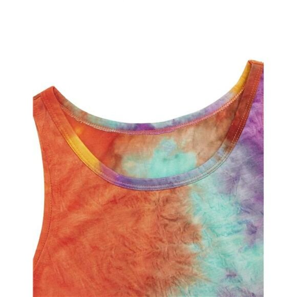 Womens sleeveless graphic crop top crewneck summer tank top casual festival shir - Picture 3 of 6